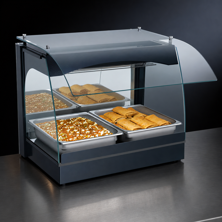 Product image #4 for Hatco Glo-Ray Curved Glass Self-Service Merchandising Warmer, 22-1/8 Inch Wide, Single-Deck Countertop