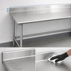 Thumbnail image #4 for Eagle Group Spec-Master T30144GTE-BS 144-Inch Stainless Steel Work Table, 30-Inch Deep, 4-1/2-Inch Backsplash, Open Galvanized Base