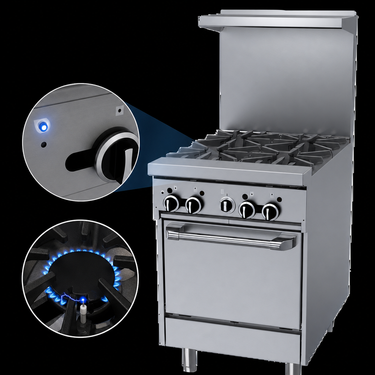 Product image #4 for Garland GFE Starfire Pro 24-Inch Gas Restaurant Range with 4 Open Burners and Space Saver Oven