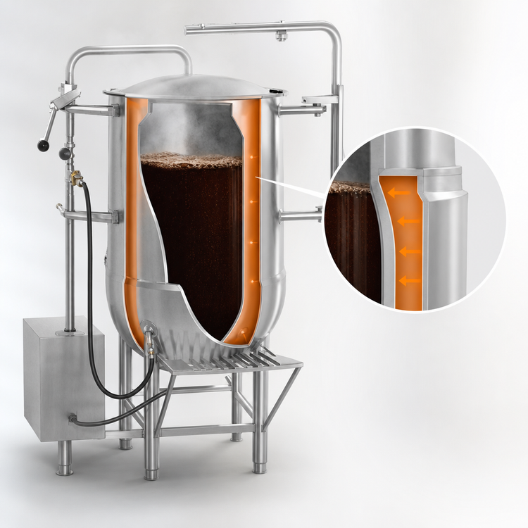 Product image #4 for Legion LTCR-40 Direct Steam 40-Gallon 2/3 Jacketed Coffee Kettle