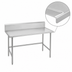 Thumbnail image #4 for Advance Tabco TVKS-3612 144-Inch x 36-Inch Stainless Steel Work Table with 10-Inch Backsplash and Open Base