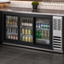 Thumbnail image #4 for Beverage-Air BB72HC-F-GS-S 72 Inch Three-Section Food-Rated Stainless Steel Back Bar Refrigerator with Sliding Glass Doors