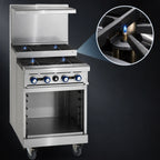 Thumbnail image #4 for Imperial (Middleby) Pro Series IR-6-SU-XB 36-Inch Gas Commercial Range, 3 Open & 3 Step-Up Burners, Cabinet Base, Hi-Shelf