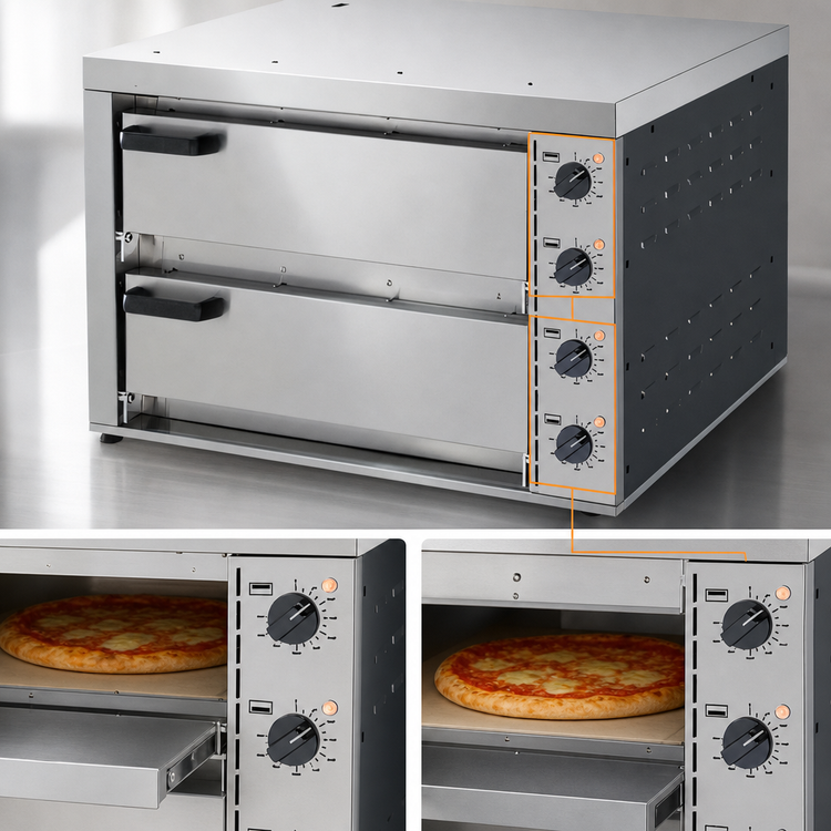 Product image #4 for Eurodib USA NUOVO Double-Deck Countertop Electric Pizza Oven