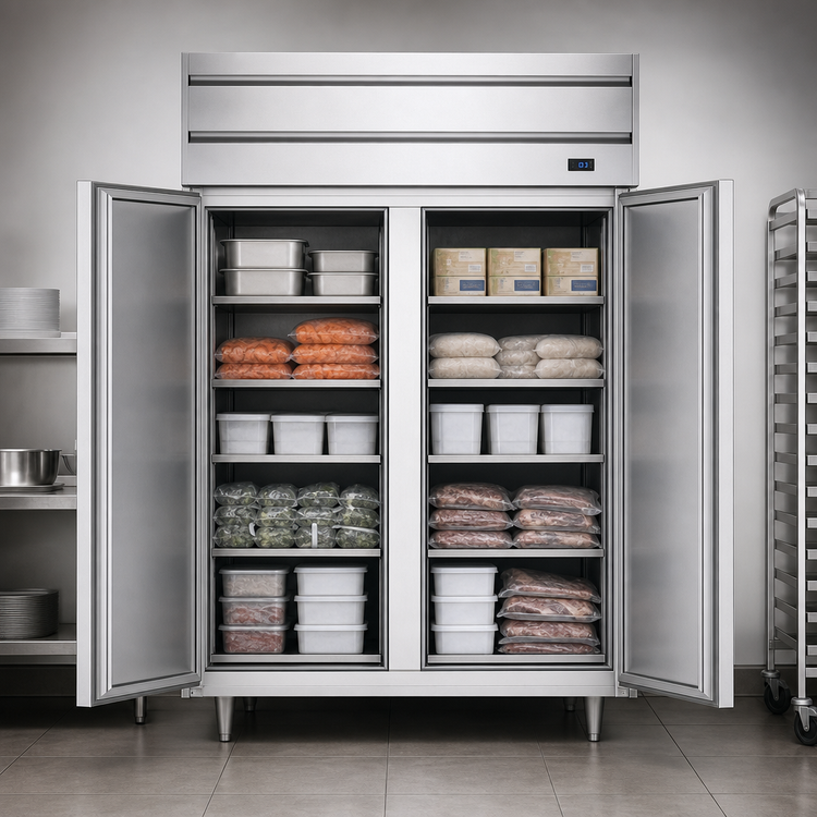 Product image #4 for Beverage Air P Series Two-Section Pass-Thru Freezer, 48.33 Cu. Ft., Top-Mounted Self-Contained Refrigeration