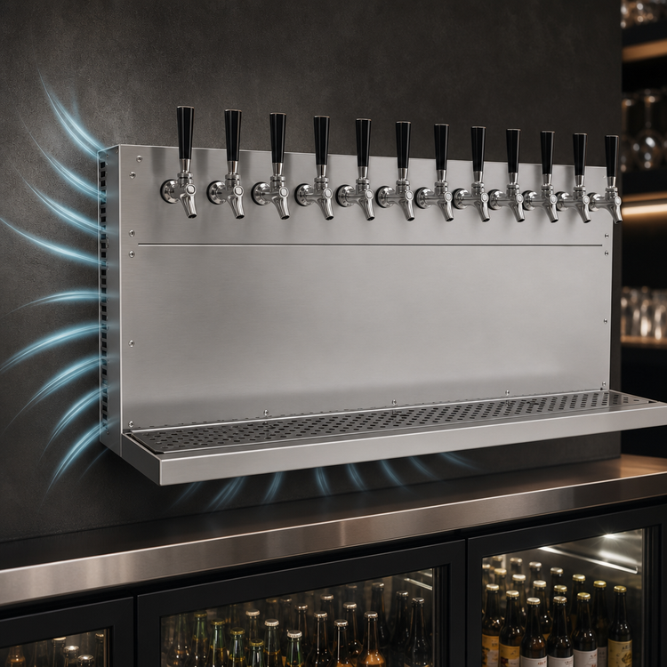 Product image #4 for Glastender 12-Faucet Wall-Mount Air-Cooled Draft Dispensing Tower