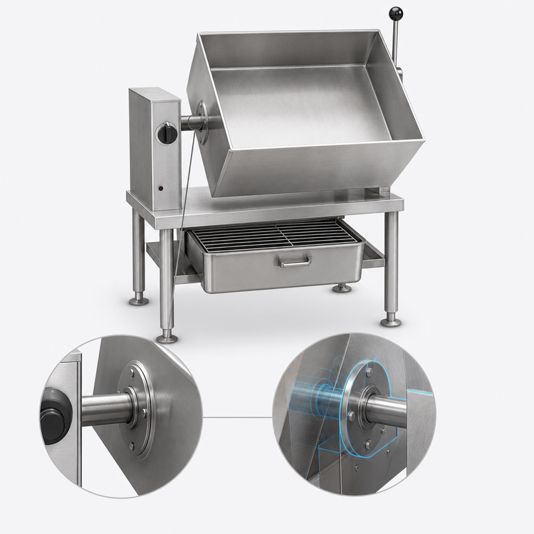 Product image #4 for Legion RES-2418 Countertop Electric Tilting Skillet, Manual Arm Tilt, 13-Gallon Rectangular Pan, 6 kW