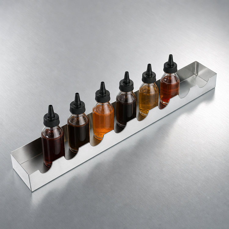 Product image #4 for Krowne Royal Series 24-Inch Countertop Bitters Tray with Full Sliding Cover, 6-Bottle Capacity