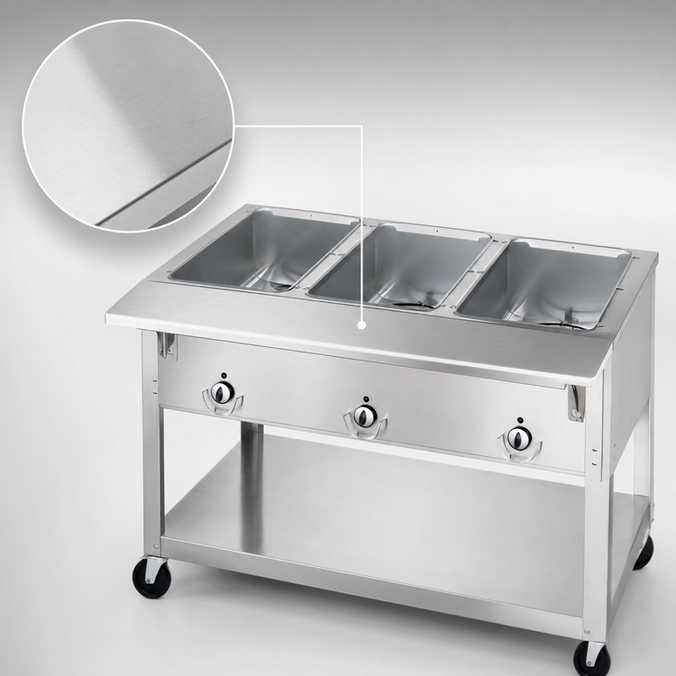 Product image #4 for Aerohot EP305 Portable Electric 5-Well Steamtable Hot Food Unit with Stainless Steel Open Base