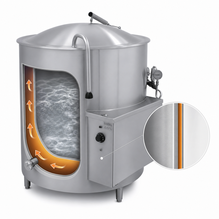 Product image #4 for AccuTemp Edge Series™ 40 Gallon Electric Stationary Steam Kettle with 2/3 Jacket