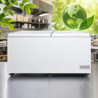 Thumbnail image #4 for Excellence Commercial Products BD-24 Commercial Chest Freezer, 23.7 Cu. Ft., Dual Solid Hinged Locking Lids, White, Rollers