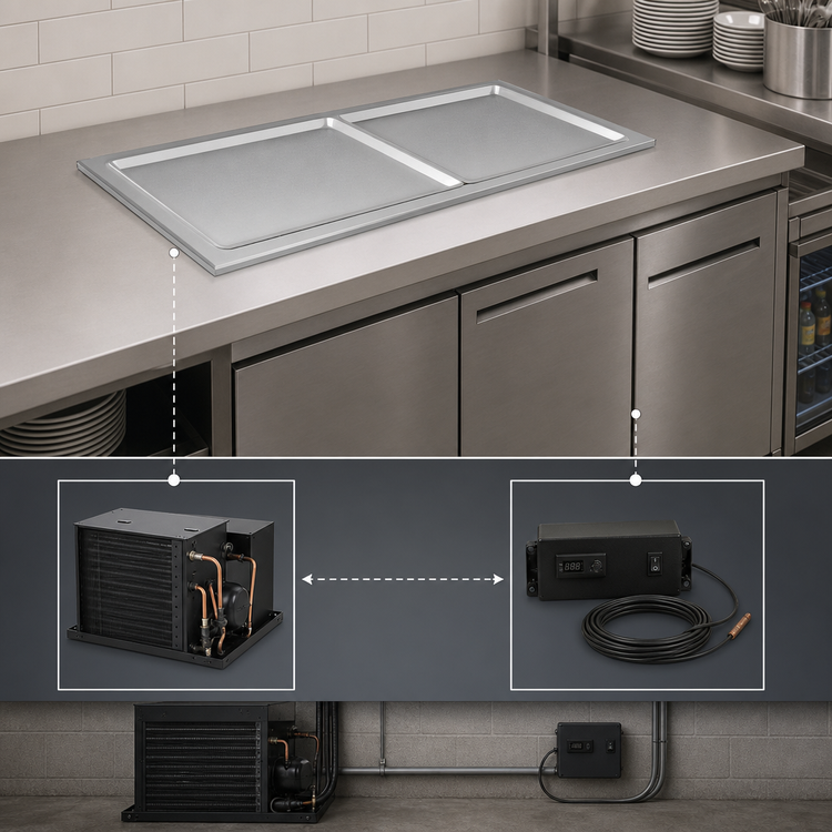 Product image #4 for Hatco Remote Drop-In Slim Frost Top, 2 Full-Size Sheet Pans, 54-15/16-Inch, R-513A