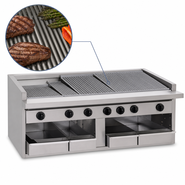 Product image #4 for Bakers Pride Dante Series 36-Inch Countertop Radiant Gas Charbroiler, Stainless Steel