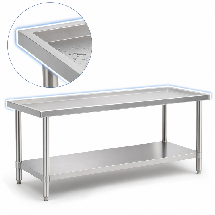 Product image #4 for Spec-Master Marine Series Stainless Steel Work Table with Adjustable Undershelf, 84 x 30 Inches