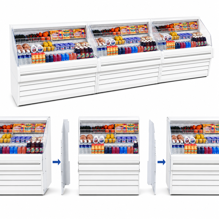 Product image #4 for Howard-McCray Ovation Series 51-Inch Self-Contained Impulse Open Merchandiser with Straight Plexi Sides, White