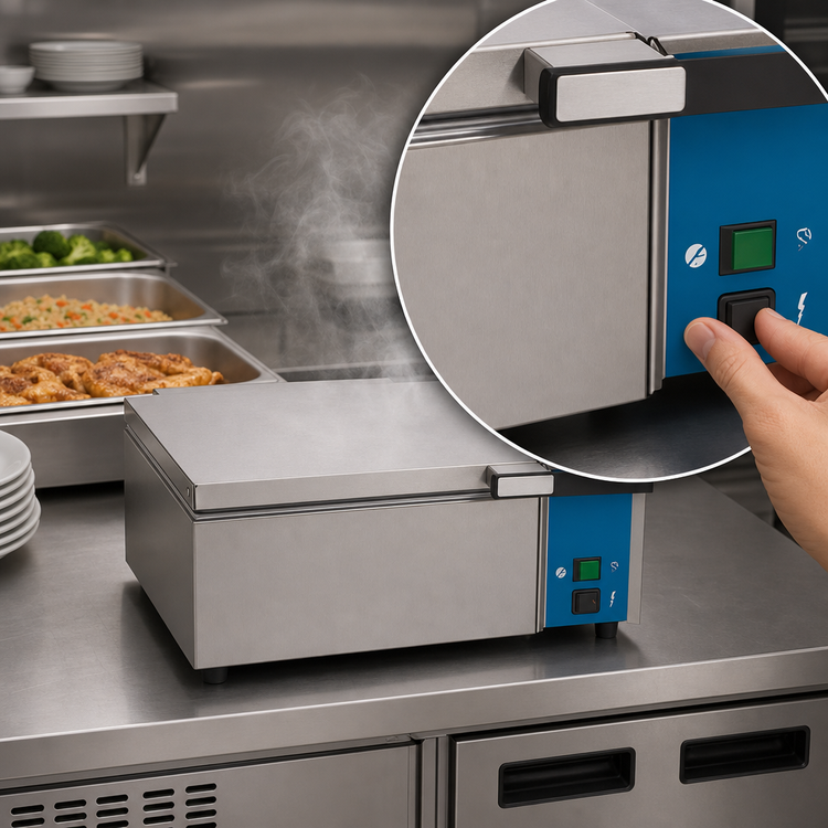 Product image #4 for Antunes Deluxe Steam Food Warmer Countertop Steamer, 2/3 Size Pan, Direct Water Hook-Up, 120V