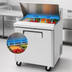 Thumbnail image #4 for Turbo Air M3 Series Sandwich/Salad Prep Table Refrigerator, 27.5 Inch, 1 Door, 8-Pan Top, Rear-Mount Self-Contained