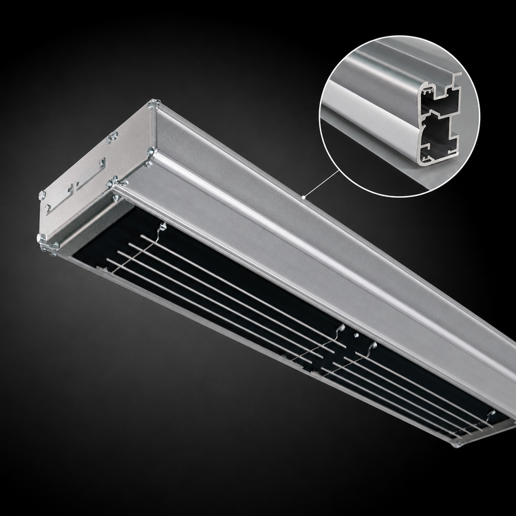 Product image #4 for Hatco Glo-Ray Dual Infra-Black 24-Inch Unlighted Strip Heater with 6-Inch Spacer