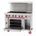 Thumbnail image #4 for American Range 48-Inch 8-Burner Gas Restaurant Range with 26-1/2-Inch Standard Oven Left and 11-Inch Storage Base Right
