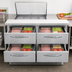 Thumbnail image #4 for Mighty Top SW48N12M-FB-D 48 Inch Two-Section Front Breather Refrigerated Sandwich Prep Table with Drawers