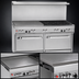 Thumbnail image #4 for Ultimate 60-Inch Gas Restaurant Range with 48-Inch Griddle, Open Burners, Convection Oven, and Cabinet Base