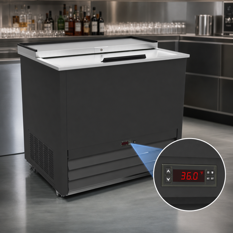 Product image #4 for Serv-Ware 36-Inch Glass Froster (Glass Chiller) with Top Sliding Doors