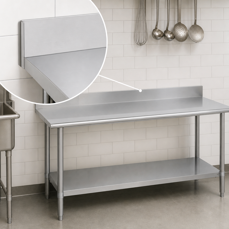 Product image #4 for Duke Stainless Steel Work Table with 5-Inch Riser and Undershelf, 144 x 24 Inches