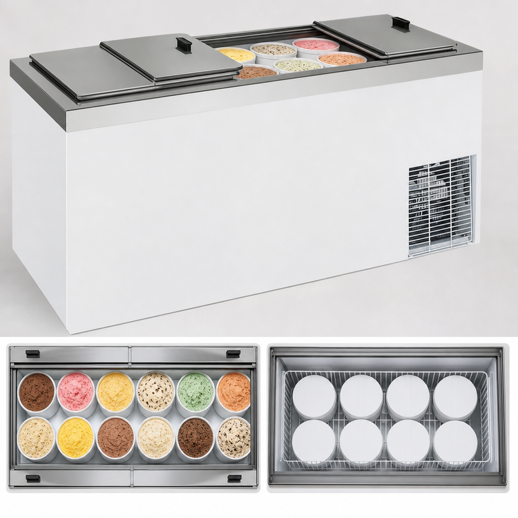 Product image #4 for Master-Bilt DC-8D Chest Ice Cream Dipping Cabinet, 11 Top / 8 Storage 3-Gallon Tubs