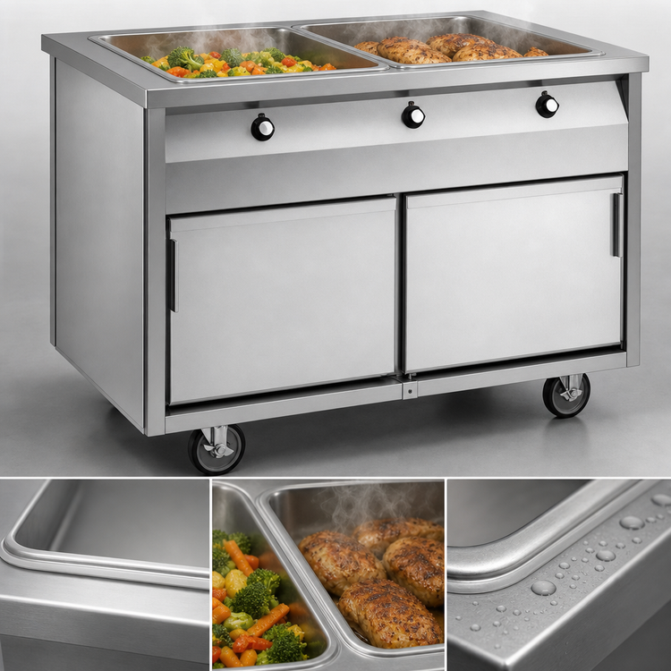 Product image #4 for Randell HTD-2S Mobile Modular 2-Well Electric Hot Food Table