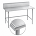 Thumbnail image #4 for Advance Tabco 108-Inch x 36-Inch 14 Gauge 304 Stainless Steel Work Table with No-Drip Edge and 10-Inch Backsplash, Galvanized Open Base