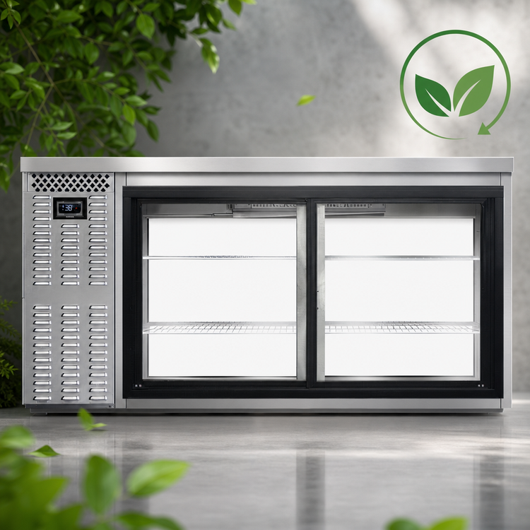 Product image #4 for Continental Refrigerator BB69NSSSGDPT 69" Stainless Steel Pass-Thru Back Bar Cooler with Sliding Glass Doors