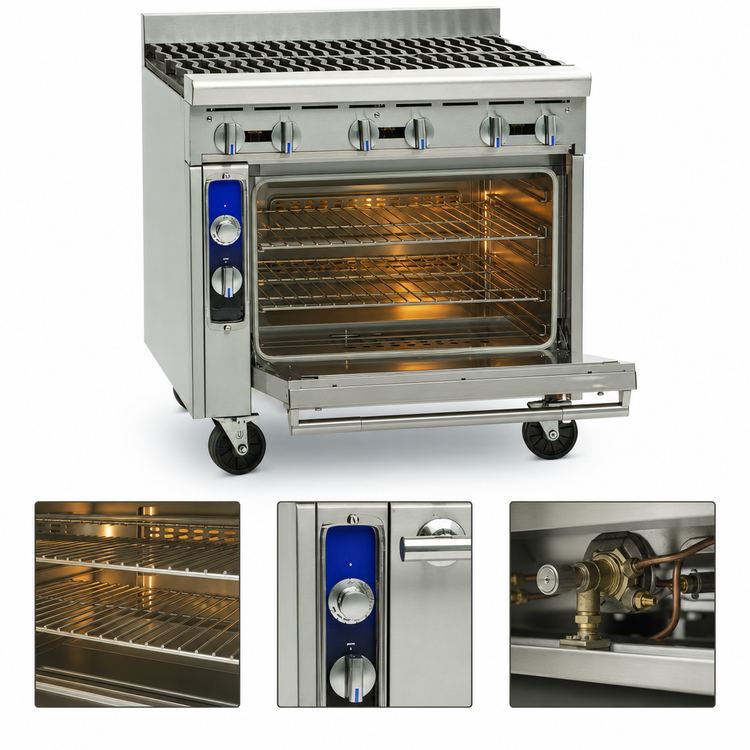 Product image #4 for Imperial Spec Series 36-Inch Heavy Duty Gas Range with 6 Open Burners and Standard Oven