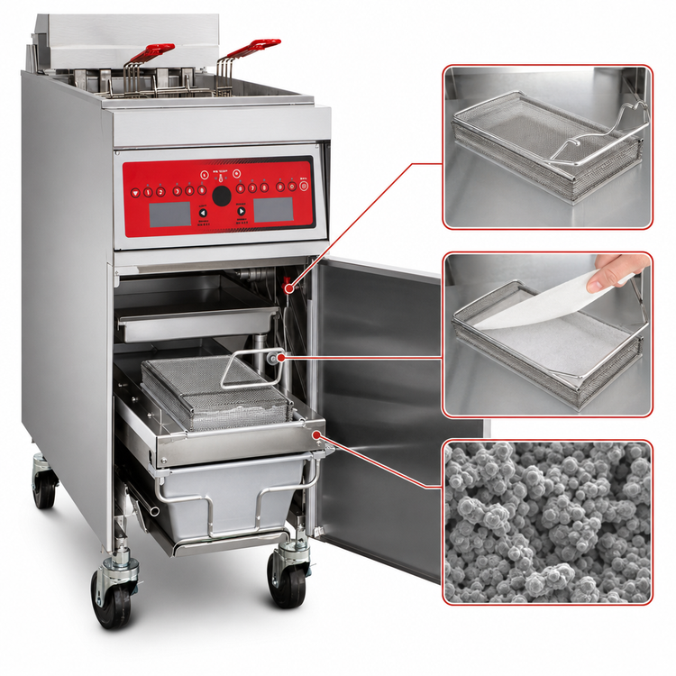 Product image #5 for Vulcan 50 lb. Free-Standing Electric Fryer with Built-In KleenScreen PLUS Filtration and Computer Controls