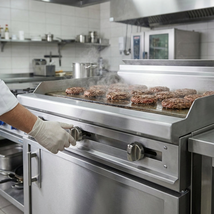 Product image #3 for Titan JTRH-60G 60-Inch Heavy Duty Gas Griddle Range with Cabinet Base