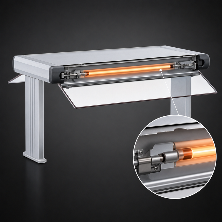 Product image #4 for Hatco Glo-Ray Designer Dual Infrared Strip Heater, 21.5-Inch Wide, 700W, Aluminum, 3-Inch Spacer, 14-Inch Stand