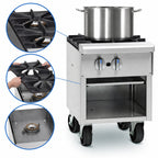 Thumbnail image #4 for Imperial (Middleby) ISPA-18-2 18-Inch Gas Stock Pot Range with Two 3-Ring Burners, Open Front Cabinet, 180,000 BTU