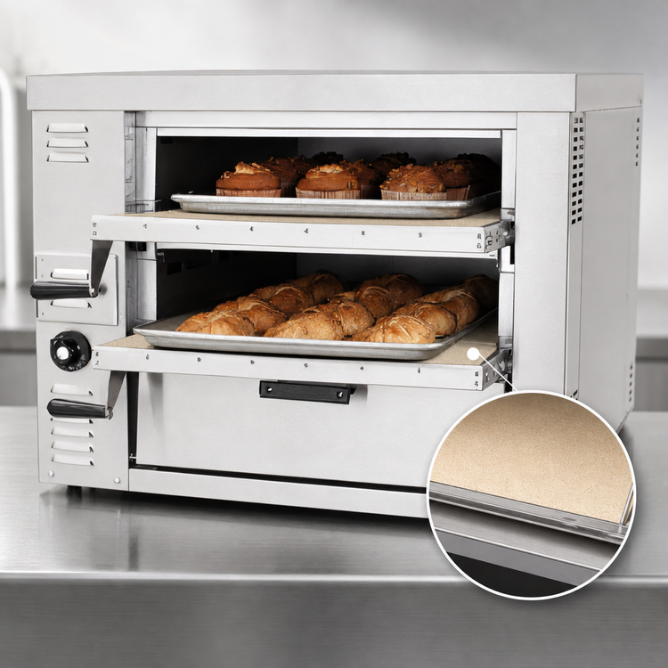 Product image #4 for Bakers Pride HearthBake Series GP61 Countertop Double-Compartment Gas Pizza/Bake Oven with 2 Cordierite Decks