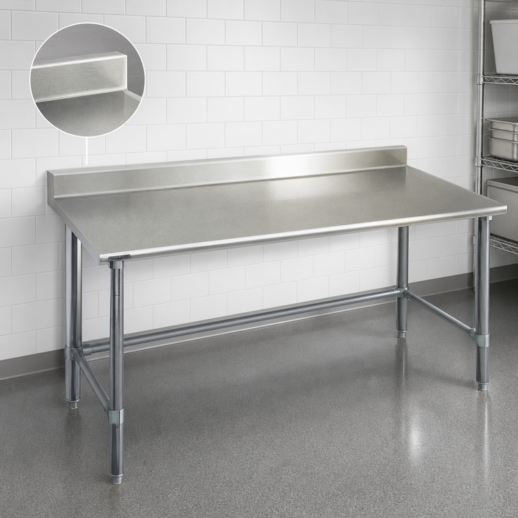 Product image #4 for Spec-Master 108-Inch x 36-Inch Stainless Steel Work Table with 4-1/2-Inch Backsplash and Tubular Base