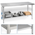 Thumbnail image #4 for Advance Tabco 12-Foot x 36-Inch 304 Stainless Steel Work Table with Adjustable Galvanized Undershelf