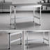 Thumbnail image #4 for New Age 84-Inch x 24-Inch Stainless Steel Top Aluminum Work Table with Open Base