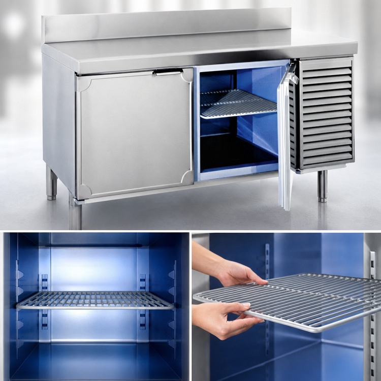 Product image #4 for La Rosa Refrigeration L-20138-32 One-Section Worktop Freezer Base with Splash