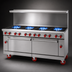 Thumbnail image #4 for Commercial Gas Restaurant Range with 48-Inch Griddle, 4 Open Burners, and 2 Convection Ovens