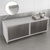 Thumbnail image #4 for 132 x 30 Inch Open Front Cabinet Base Work Table with 16-Gauge 300 Series Stainless Steel Top and 1-1/2 Inch Rear Riser