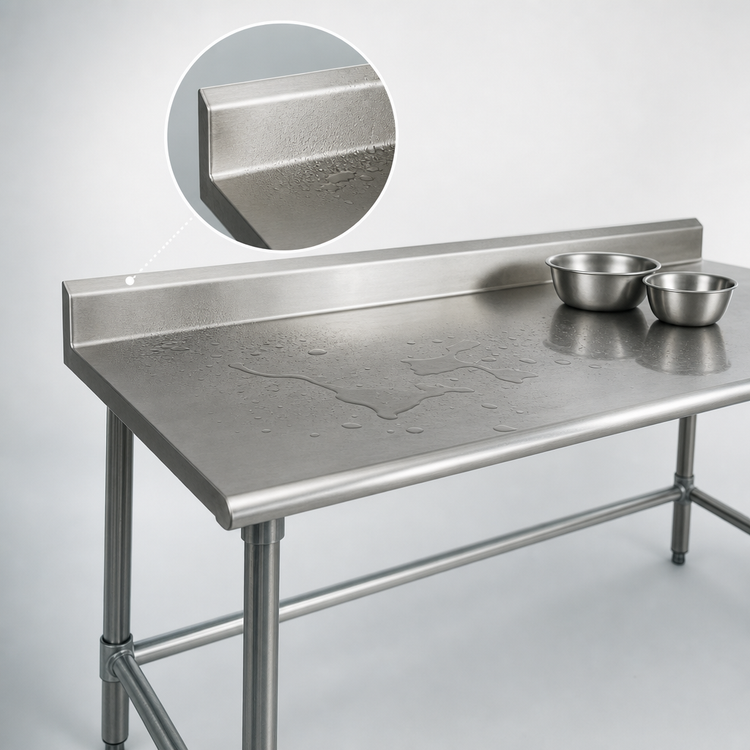 Product image #4 for Eagle Spec-Master 144-Inch x 24-Inch Stainless Steel Work Table with 4-1/2-Inch Backsplash