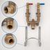 Thumbnail image #4 for Wall-Mounted 3/4 Inch NPT Mixing Valve Assembly with Check Valves, Ball Valves, and Stainless Steel Hose Rack