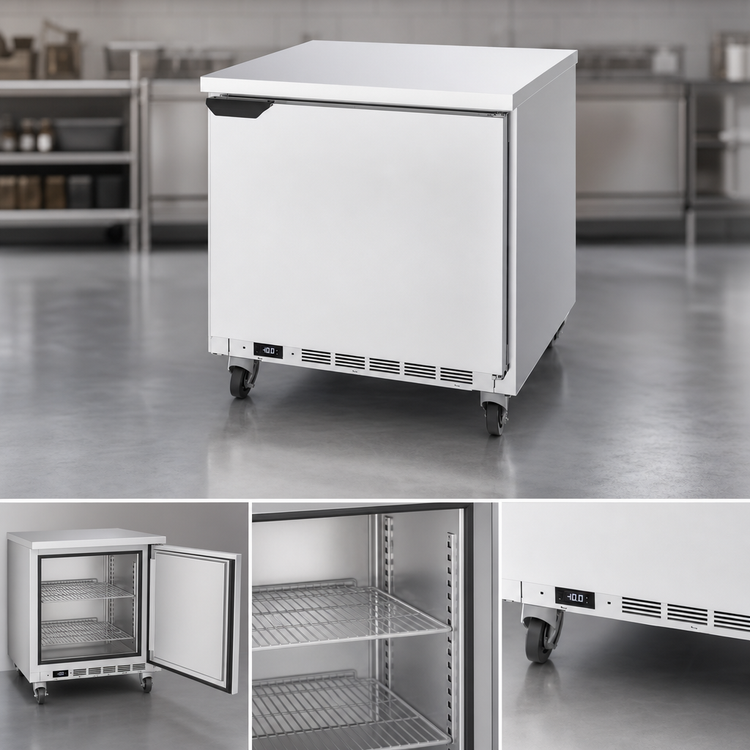 Product image #4 for Beverage-Air 32-Inch One-Section Worktop Freezer with Flat Top and Solid Door