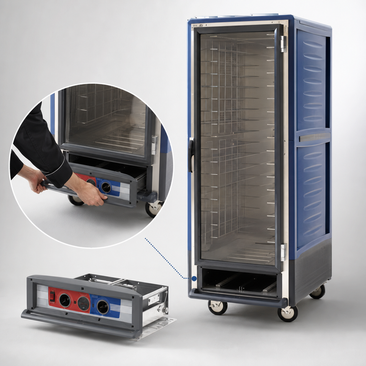 Product image #4 for Metro C5 3 Series Full-Height Combination Heated Holding and Proofing Cabinet with Clear Door, Blue Insulation Armour, 120V