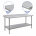 Thumbnail image #4 for BlendPort Budget Series Stainless Steel Work Table with Rear Upturn and Adjustable Undershelf, 84 x 30 Inches