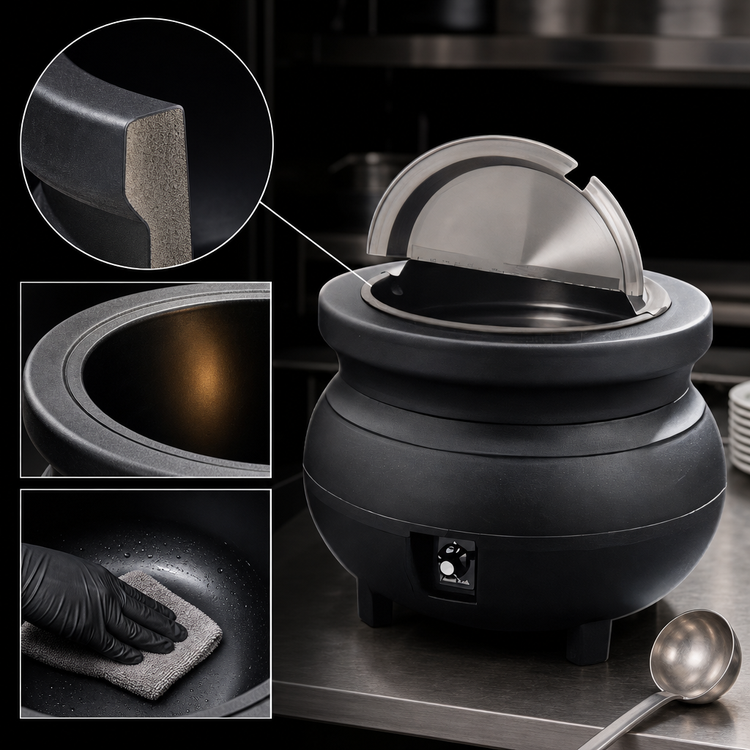 Product image #5 for Vollrath Cayenne Colonial Kettle 11 Qt Black Countertop Electric Rethermalizer Package