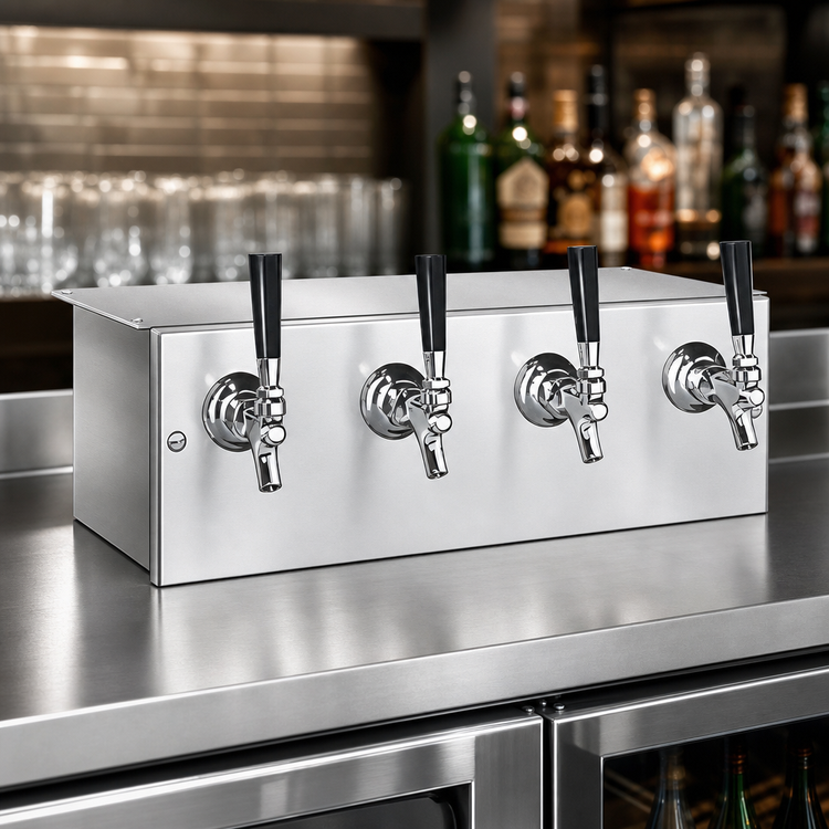 Product image #4 for Perlick 4060A7B 7-Faucet Space Saver Glycol-Cooled Underbar Draft Beer Dispensing Head